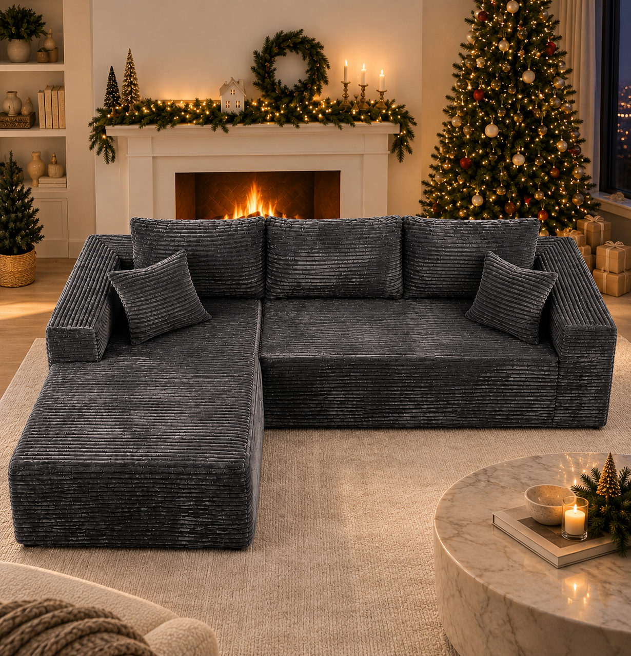 Furnix™ L-Shaped Recliner Sofa