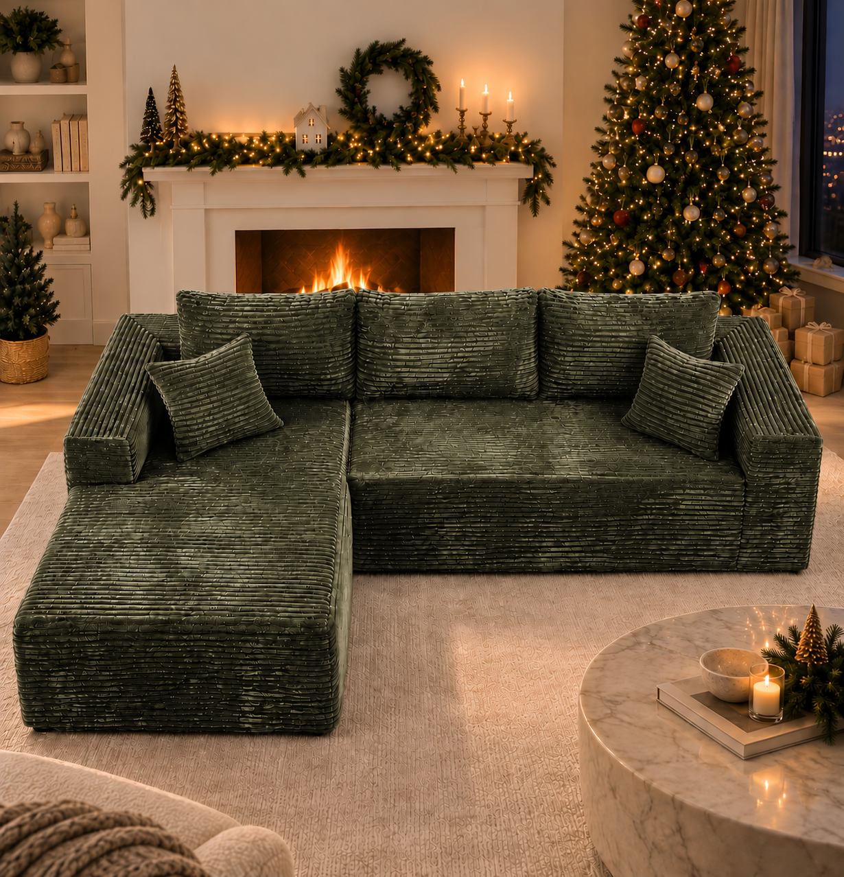 Furnix™ L-Shaped Recliner Sofa