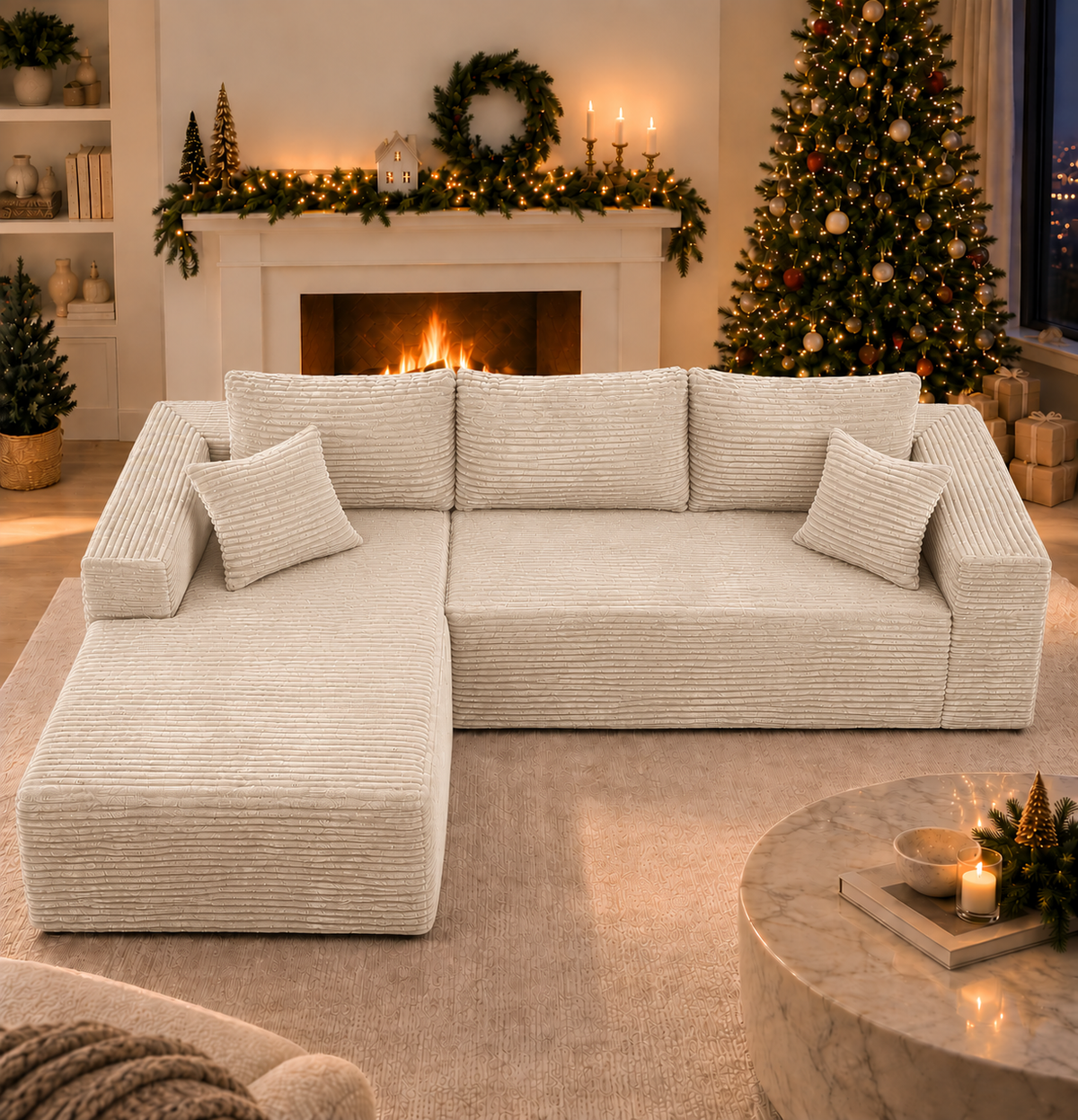 Furnix™ L-Shaped Recliner Sofa