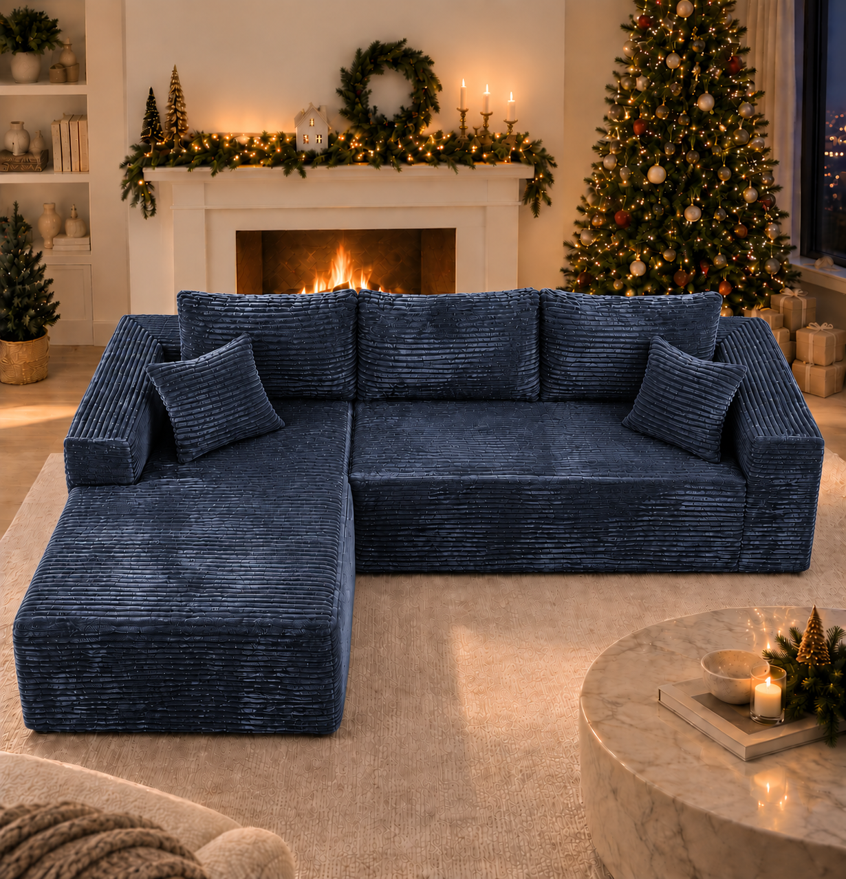 Furnix™ L-Shaped Recliner Sofa
